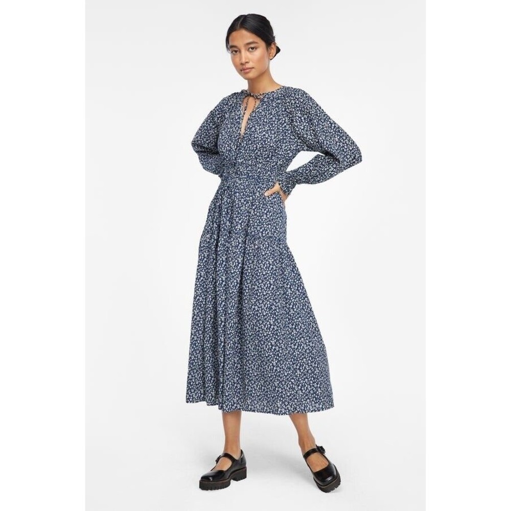 Lacuasa Dama Midi Dress Blue Magic Mushroom Size S NWT